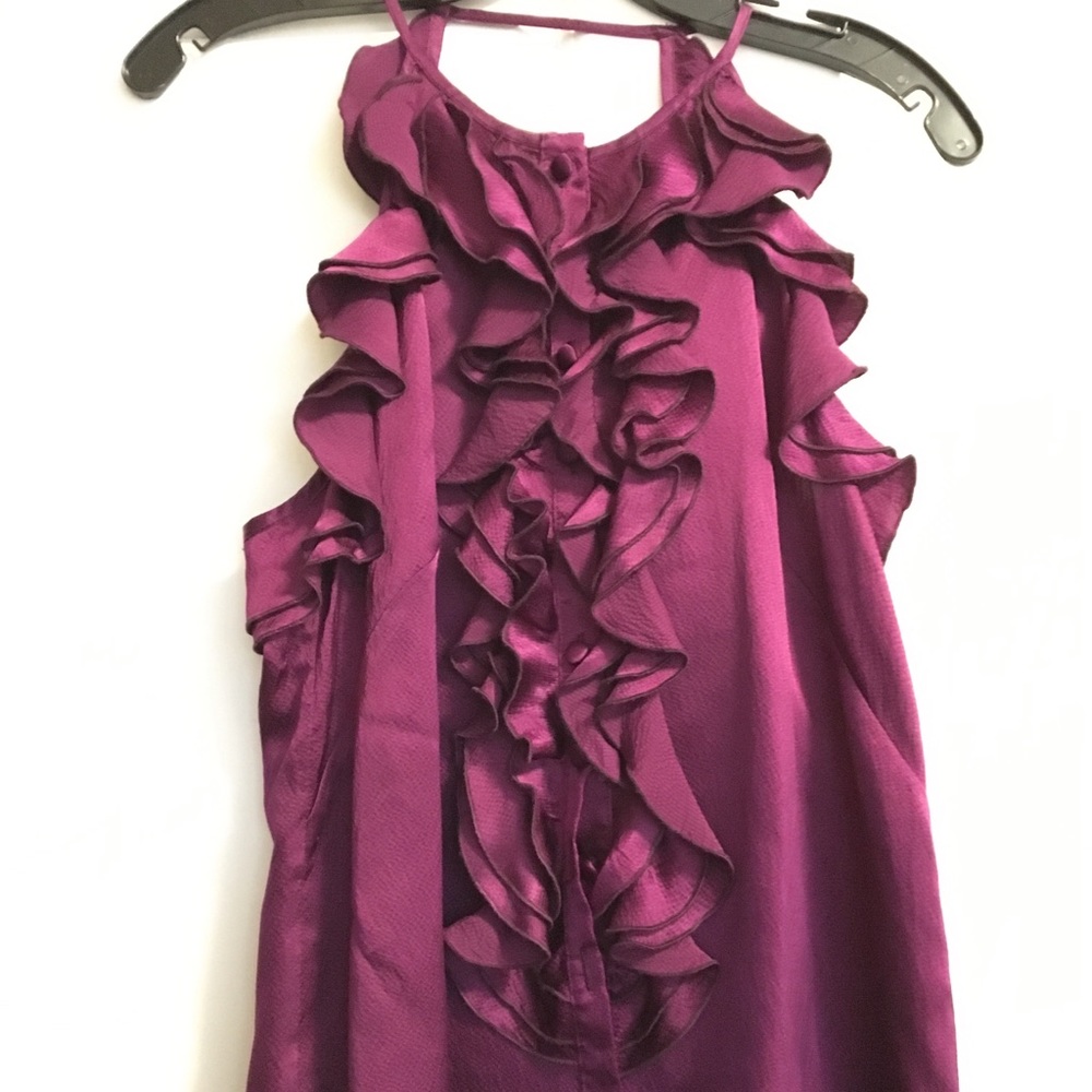 Nanette Lepore Sleeveless Plum Silk Blouse
